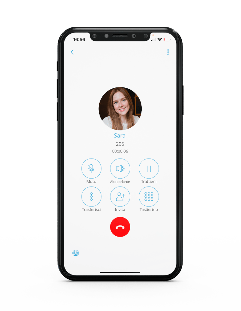 dettaglio schermata per telefonare con App Communicator GO